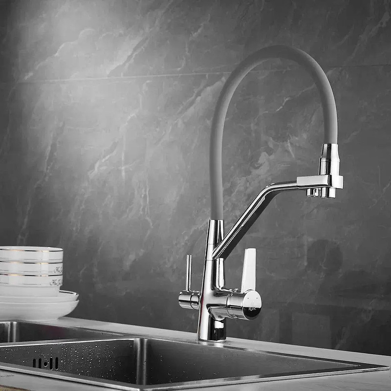 Смеситель для кухни Rose R558 цвет Хром Серый