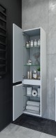 Шкаф пенал Caprigo Forte 35 L 36150L-SF027 подвесной Белый матовый МДФ / ЛДСП