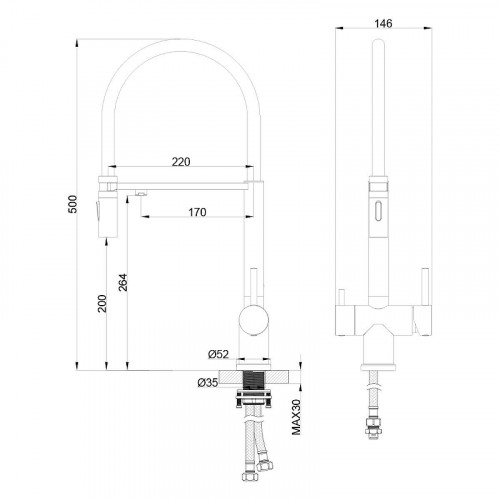 Смеситель для кухни Oliveeka K OL-458009-BG цвет Золото матовое