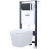 Унитаз с инсталляцией Iddis Basic BASBI02i73 с сиденьем Микролифт и Черной матовой клавишей смыва