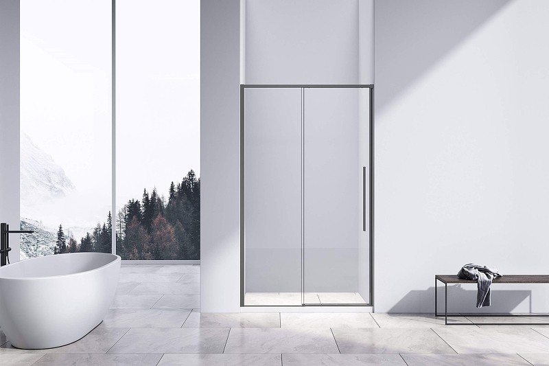 Душевая дверь Vincea Slim-N 140 VDS-4SN140CLGM профиль Вороненая сталь стекло прозрачное