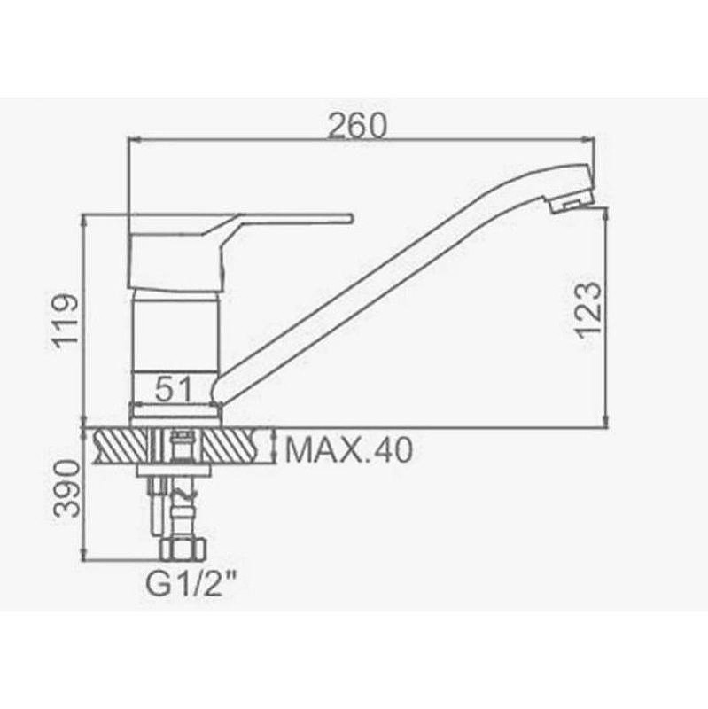 Смеситель для кухни D-Lin D153403 цвет  Хром