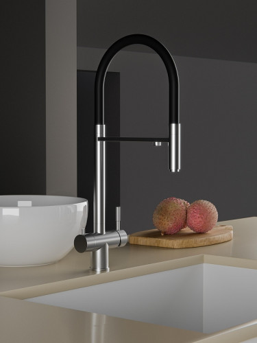 Смеситель для кухни Knotlor Infinity SS-16 цвет Матовая сталь