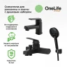 Комплект смесителей Orange OneLife P02-311b Черный нержавеющая сталь