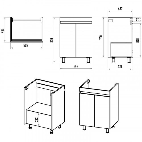 Тумба с раковиной Misty Енисей 60 УТ000009442 Белая