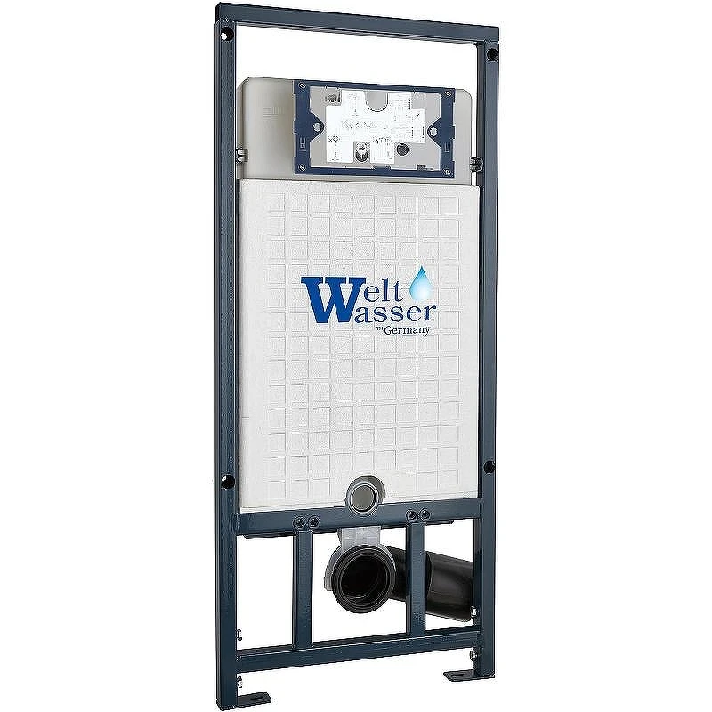 Комплект унитаза с инсталляцией WeltWasser MARBERG 507 + ERLENBACH 004 GL-WT + MAR 507 SE MT-BL 10000010381 цвет Белый глянцевый с сиденьем Микролифт и клавишей смыва цвет Черный матовый