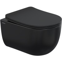 Унитаз Berges Ventas Black Rimless 082136 подвесной Черный с сиденьем Микролифт фарфор подвесной