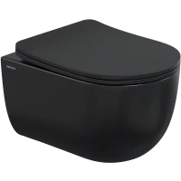 Унитаз Berges Ventas Black Rimless 082136 подвесной Черный с сиденьем Микролифт фарфор подвесной