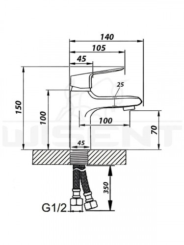 Смеситель для раковины Wisent WP10202 цвет Хром