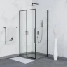 Душевой уголок RGW Stilvoll 100x100 32324200-014 профиль цвет Черный стекло прозрачное
