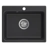Кухонная мойка Reflexion Optima 52 RX0952BL цвет Черный со смесителем Viko V-3224 Хром Черный