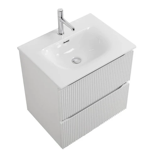 Тумба с раковиной BelBagno Uno 60 UNO-600-2C-SO-BO+Uno 60 BB-8099-60 подвесная цвет Bianco Opaco