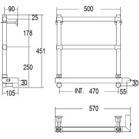 Электрический полотенцесушитель Margaroli Sole 540-3 BOX 5404703GDB Золото латунь