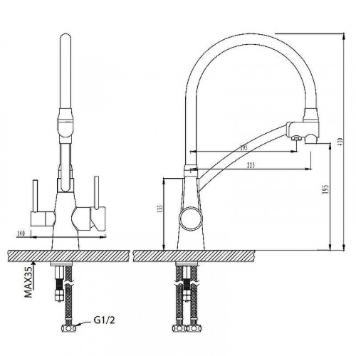 Смеситель для кухни Lemark Comfort LM3071C-Gray Хром Серый