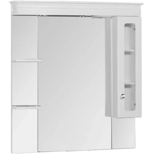 Зеркало со шкафом Aquanet Греция 110 171544 с подсветкой R Белое Swarovski МДФ / ЛДСП, стекло