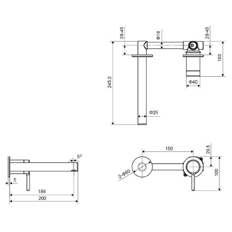 Смеситель для раковины Excellent Pi Arex AREX.1214WH Белый матовый