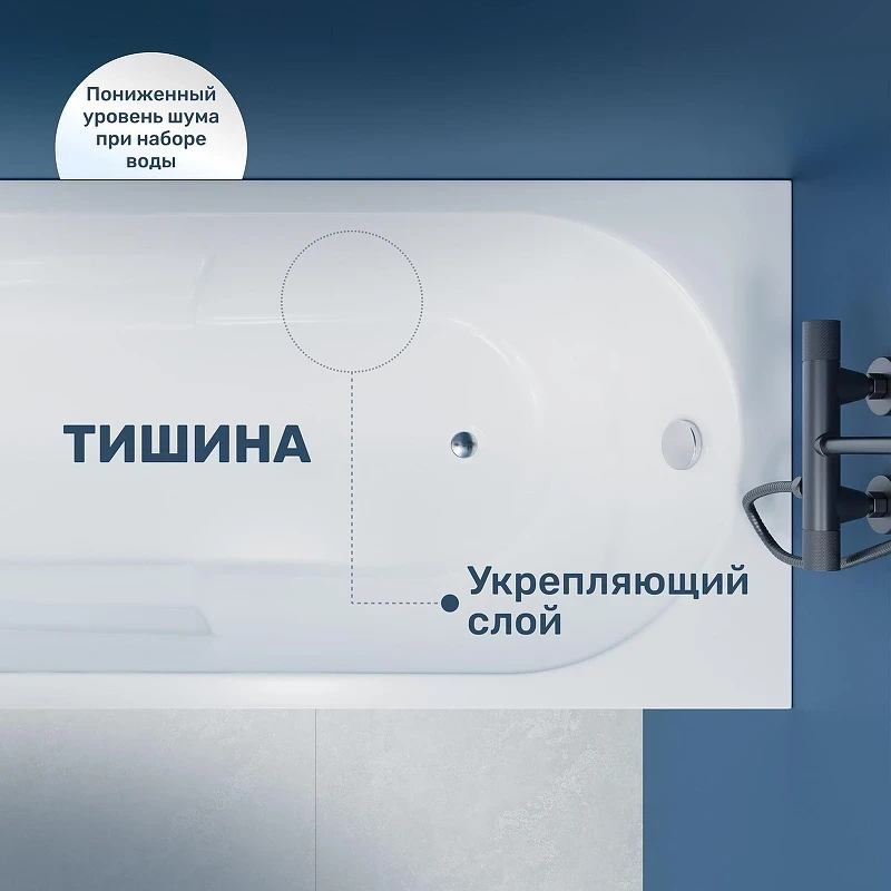 Акриловая ванна Vincea 150х75 VBT-2A150-LG цвет Белый