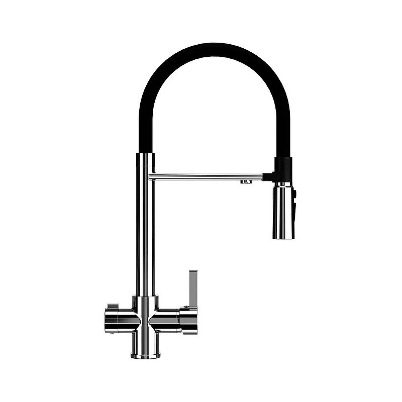 Смеситель для кухни Ulgran U-026 хром цвет Хром Черный