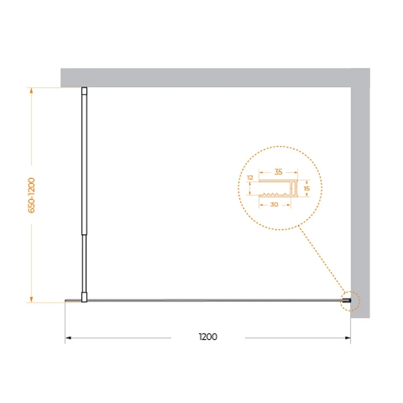 Душевая перегородка BelBagno Kraft 120 KRAFT-L-1-120-C-Cr профиль Хром стекло прозрачное