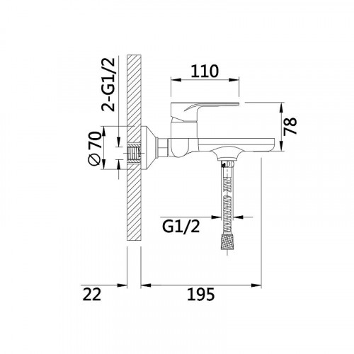 Смеситель для ванны D-Lin D130377 цвет  Хром