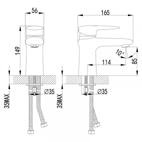 Смеситель для раковины Lemark Status LM4406C Хром латунь