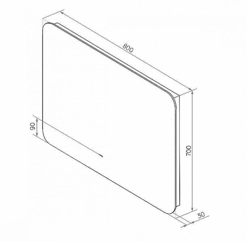 Зеркало Art&Max Ravenna AM-Rav-800-700-DS-F с подсветкой с бесконтактным выключателем