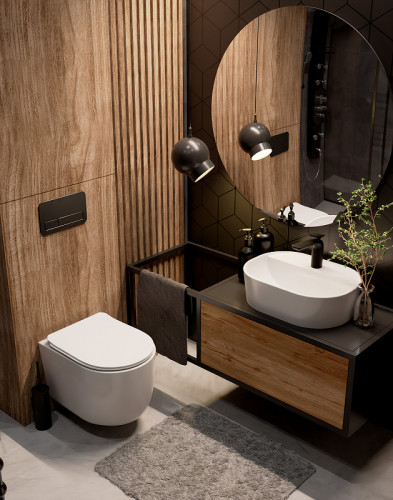 Унитаз AQUAme AQM2012 подвесной Белый глянец с сиденьем Микролифт фаянс подвесной