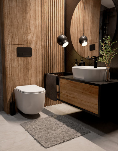 Унитаз AQUAme AQM2012 подвесной Белый глянец с сиденьем Микролифт фаянс подвесной