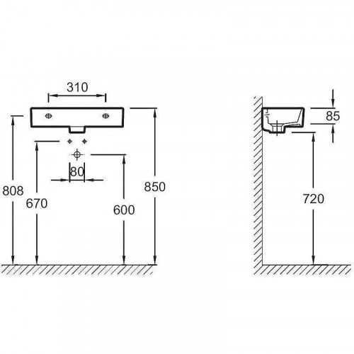 Раковина Jacob Delafon Odeon Rive Gauche 50 EGO112-00 цвет Белый