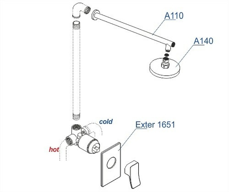 Душевая система WasserKRAFT Exter A12610 Светлая бронза латунь встраиваемый