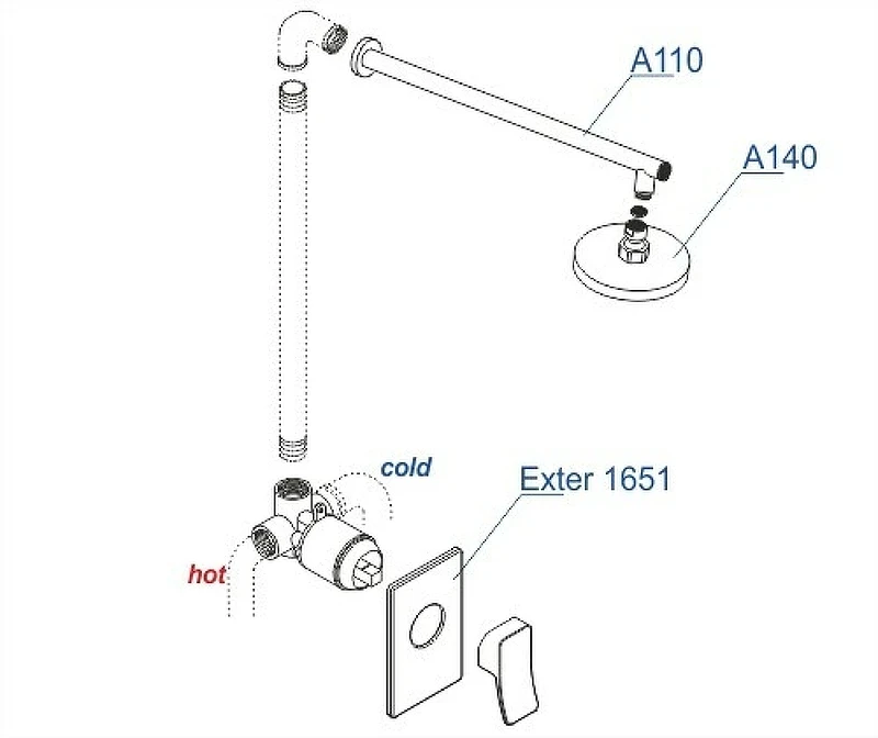 Душевая система WasserKRAFT Exter A12610 Светлая бронза латунь встраиваемый