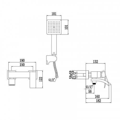Смеситель для ванны Fmark FS8624-1C цвет Золото матовое