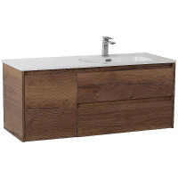 Тумба с раковиной BelBagno Kraft 120 R KRAFT-1200-2C-1A-SO-RT-R+120 R BB1200ETL-R подвесная цвет Rovere Tabacco