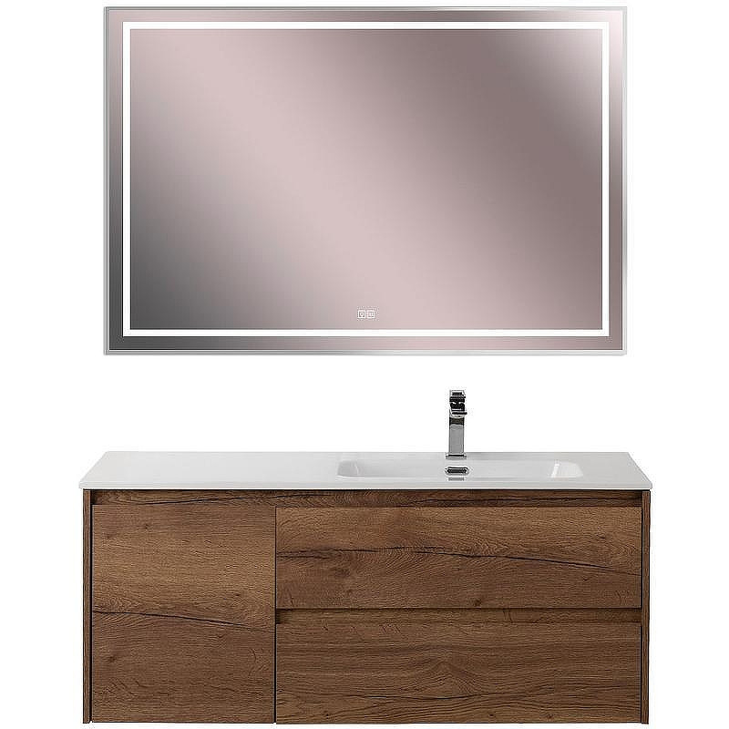 Тумба с раковиной BelBagno Kraft 120 R KRAFT-1200-2C-1A-SO-RT-R+120 R BB1200ETL-R подвесная цвет Rovere Tabacco
