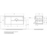 Тумба с раковиной BelBagno Kraft 120 R KRAFT-1200-2C-1A-SO-RT-R+120 R BB1200ETL-R подвесная цвет Rovere Tabacco