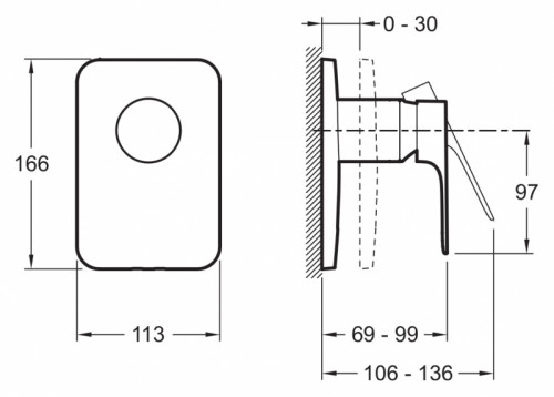 Смеситель для душа Jacob Delafon Aleo+ E98706-CP Хром латунь встраиваемый