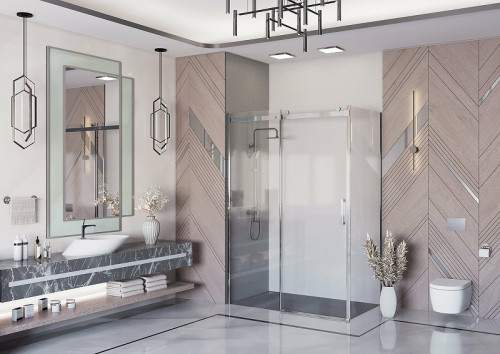 Душевая стенка Ambassador Benefit 110 110HX профиль Хром стекло прозрачное