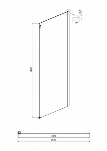 Душевая стенка Ambassador Benefit 110 110HX профиль Хром стекло прозрачное