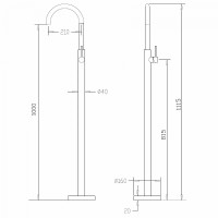 Смеситель для раковины Abber Wasser Kreis AF8141 Хром латунь на пол