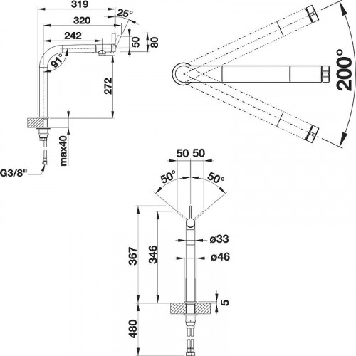 Смеситель для кухни Blanco Vonda 518435 Нержавеющая сталь латунь