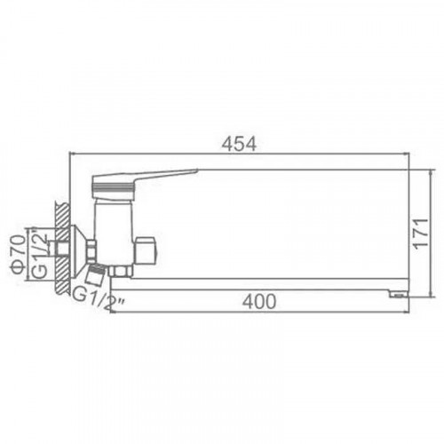 Смеситель для ванны Ledeme H56 2256L универсальный Хром латунь на стену