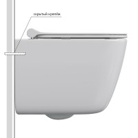 Комплект унитаза Berges Quattro S Rimless с инсталляцией Atom Line 043363 с сиденьем Микролифт и Белой клавишей смыва фарфор подвесной