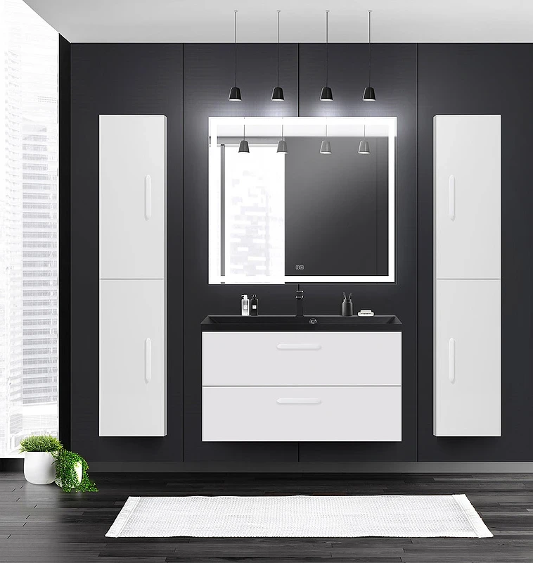 Шкаф пенал BelBagno Aurora 33 R AURORA-1600-2A-SC-BO-P-R подвесной Bianco Opaco МДФ / ЛДСП