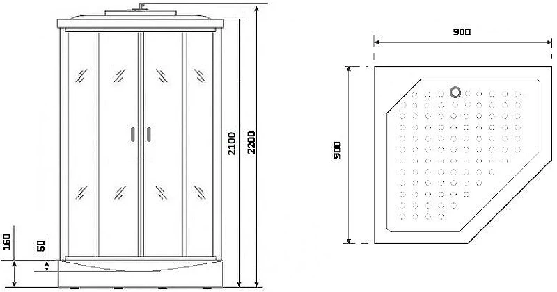Душевая кабина Niagara Premium 90x90 NG-6001-01D без гидромассажа