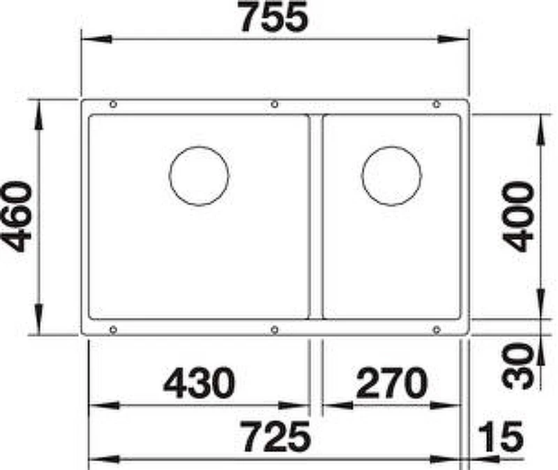Кухонная мойка Blanco Subline 430/270-U 523158 Серый беж искусственный камень (литьевой мрамор) встраиваемый