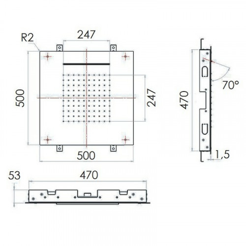 Верхний душ Remer SS357SFS50C Нержавеющая сталь нержавеющая сталь встраиваемый