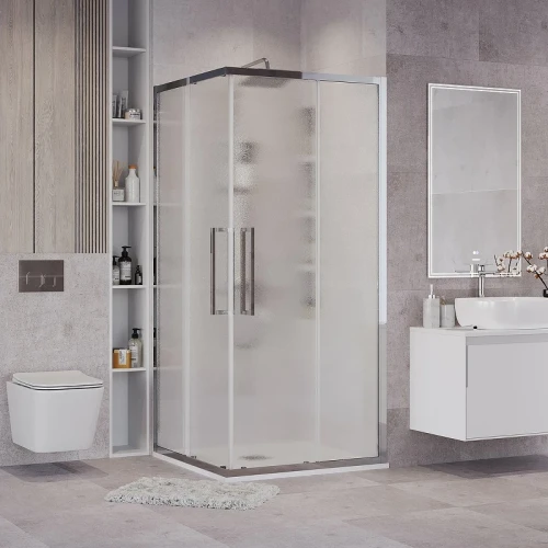 Душевой уголок Grossman Cosmo 100х100 300.K33.02.1010.10.02 профиль Хром стекло шиншилла