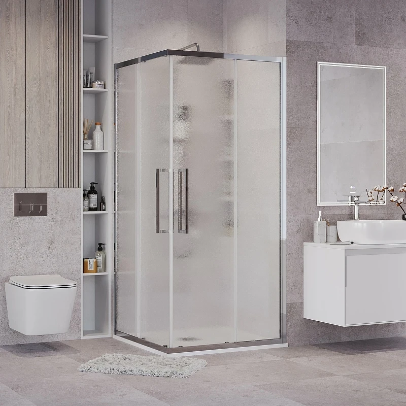 Душевой уголок Grossman Cosmo 100х100 300.K33.02.1010.10.02 профиль Хром стекло шиншилла