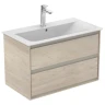Тумба под раковину Ideal Standard Connect Air 80 E0819UK подвесная цвет Wood light brown + Matt Light Brown (Светло-коричневое дерево + Светло-коричневый матовый)