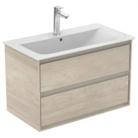 Тумба под раковину Ideal Standard Connect Air 80 E0819UK подвесная цвет Wood light brown + Matt Light Brown (Светло-коричневое дерево + Светло-коричневый матовый)